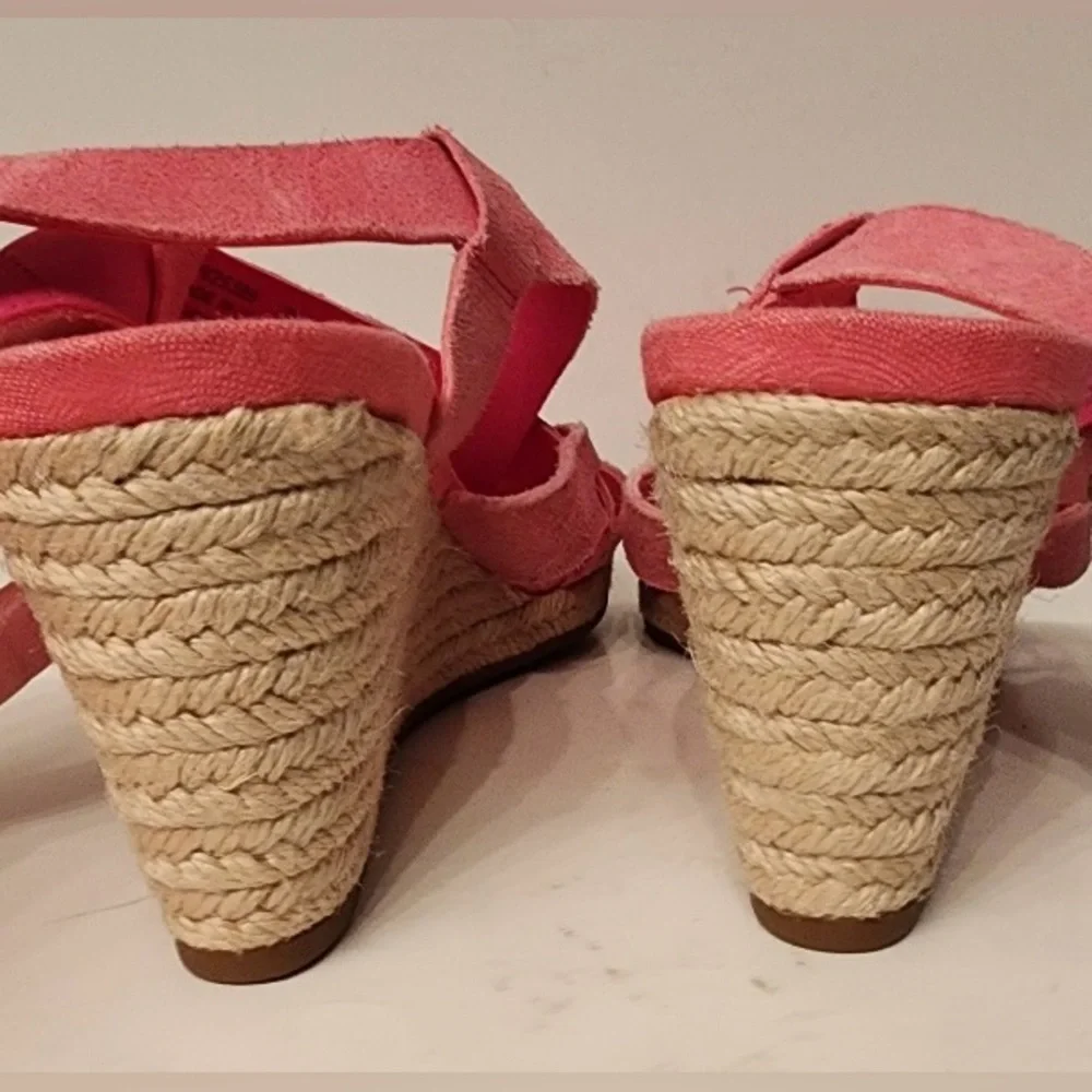 Cole Haan Crystal Espadrille Women’s Fuschia Pink Wedge Sandals Size 7